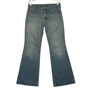 7 For All Mankind Dojo Jeans Women’s Size 29 Flare Low Rise Blue Zipper Cotton